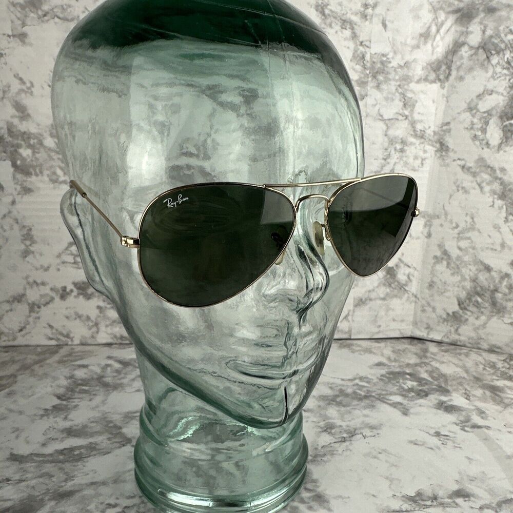 Ray Ban Vintage Aviator Large Gold Metal Sunglasses‎ RB8026 Made in Italy